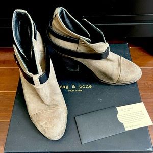 Pre-loved rag & bone booties gray suede size 37 (US 6)
